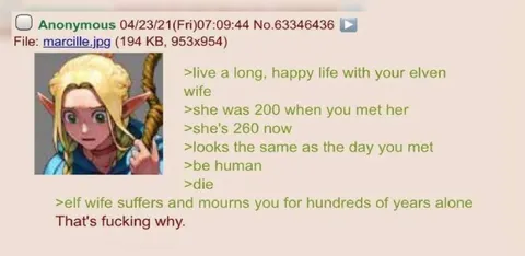 Elf Wife Outlives Human Husband