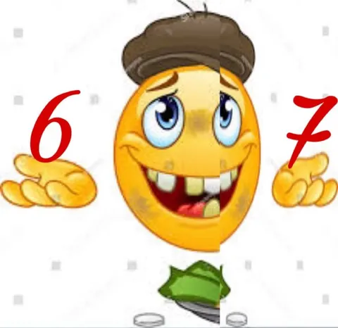 Смешная рожица между 6 и 7