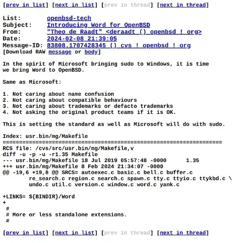 Introducing Word for OpenBSD
