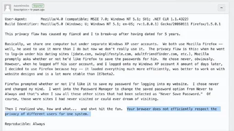 Firefox Password Privacy Breakup