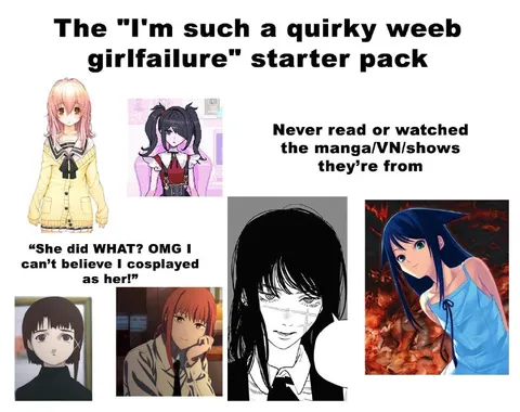 Quirky Weeb Girlfailure Starter Pack