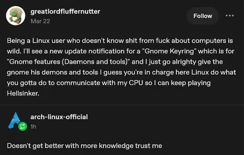 Linux User Gives Gnome His Tools