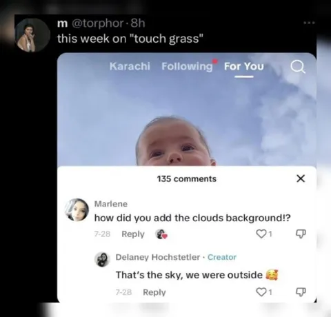 Touch Grass Cloud Background