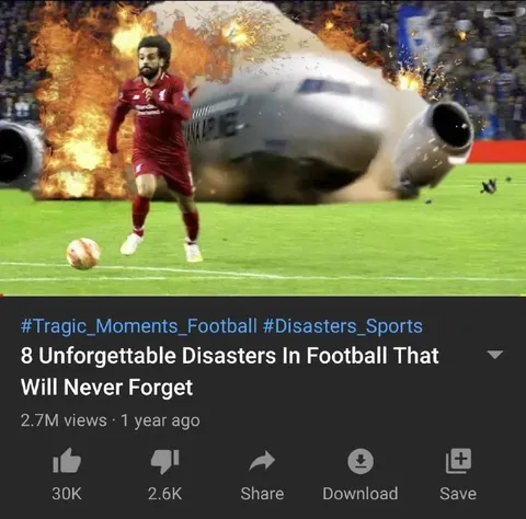 Footballer Runs Past Plane Crash