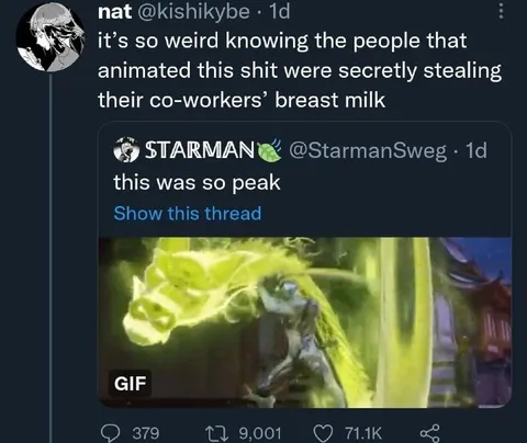 Animators stealing breast milk