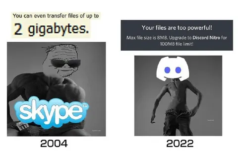 Skype Files vs Discord Limits