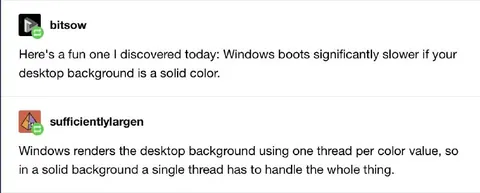 Windows Solid Color Slowdown
