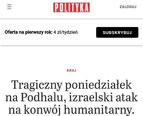 Tragiczny poniedziałek na Podhalu
