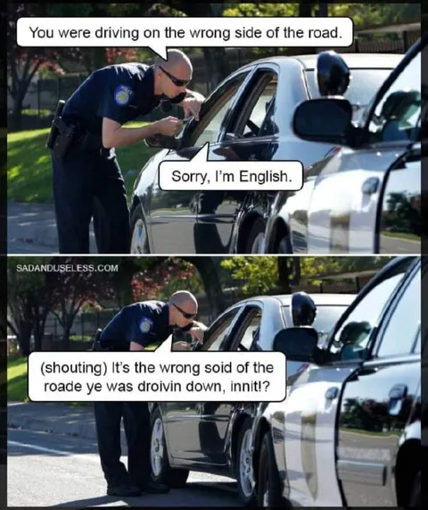 Sorry, I'm English