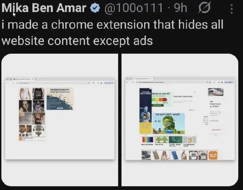 Chrome Extension Hides Everything Except Ads