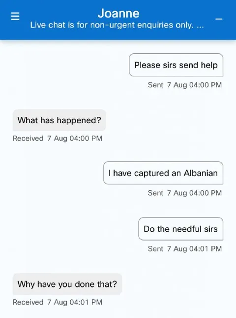 I Have Captured an Albanian