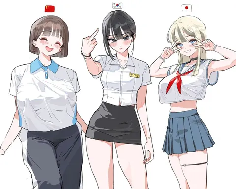 중국 한국 일본 미소녀