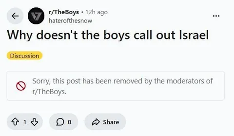 The Boys Israel Post Removed