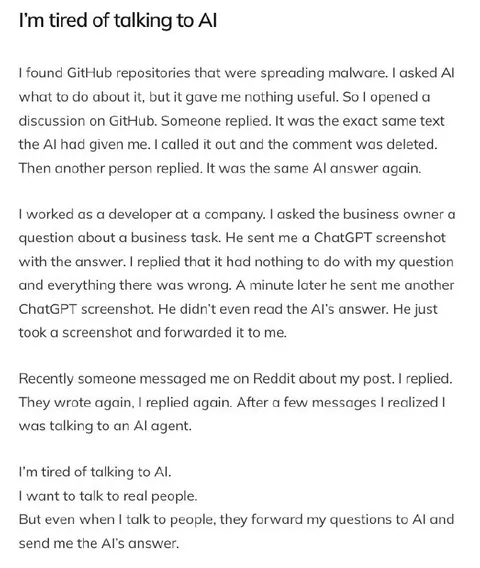 Tired of Talking to AI