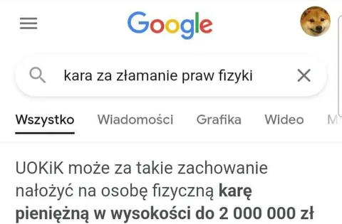 Kara za łamanie praw fizyki