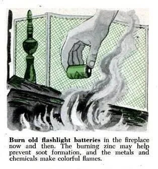 Burn Batteries for Colorful Flames