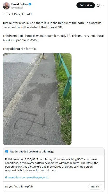 Swastika Appears on Enfield Path