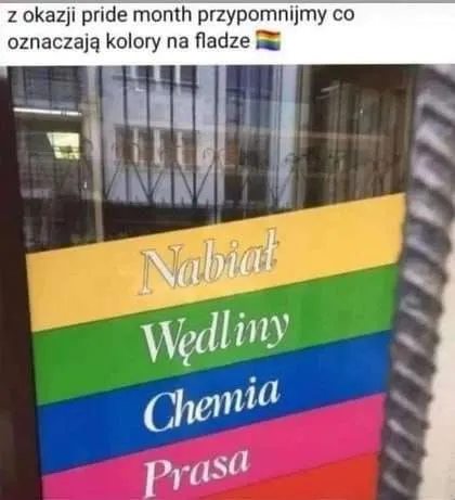 Kolory tęczy w supermarkecie