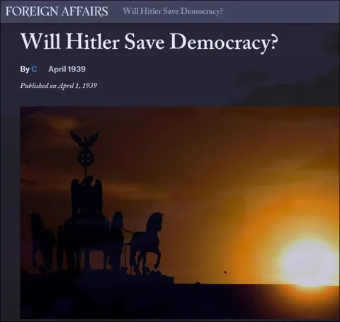 Will Hitler Save Democracy?