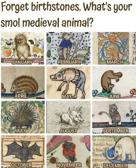 Smol Medieval Animal Calendar