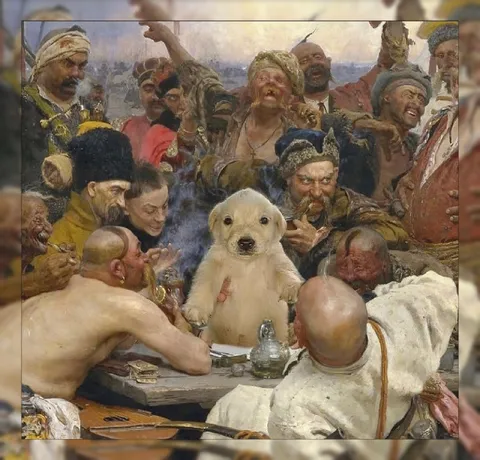 Щенок среди казаков
