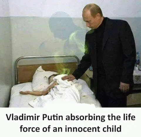 Putin absorbing a child's life force