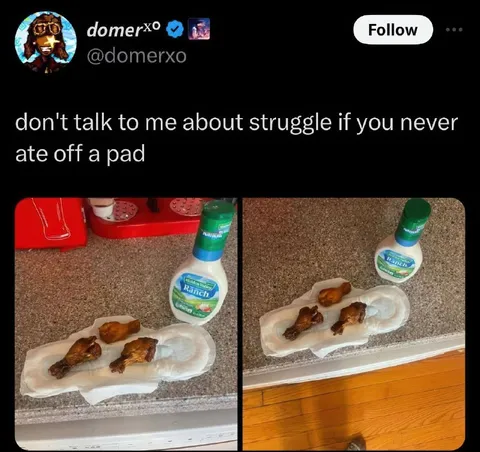Ate Chicken Off a Pad