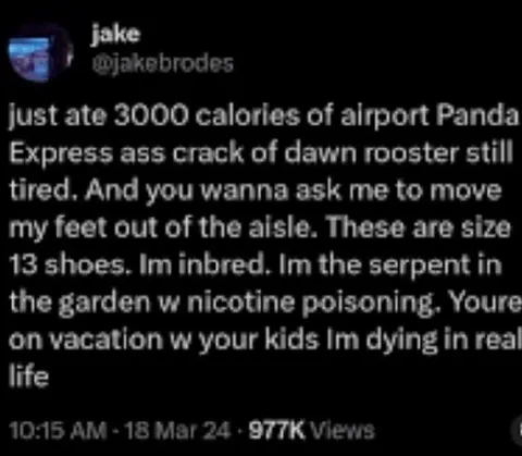 Airport Aisle Serpent Rant