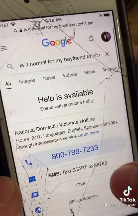 Cracked Phone Domestic Violence Search