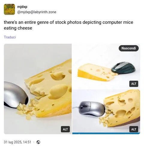 Computer Mice Eating Cheese