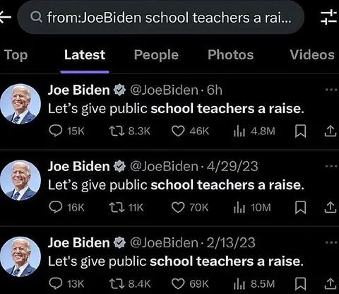 Joe Biden Teachers Raise Repeatedly