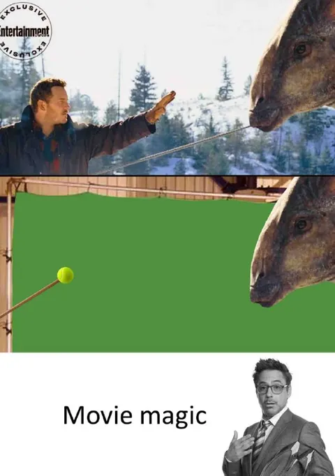 Movie magic dinosaur scene