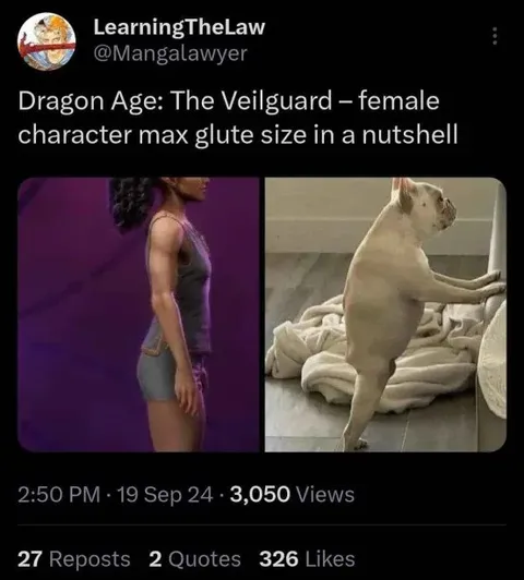 Dragon Age Glute Size Comparison