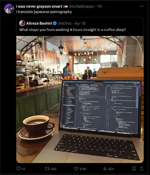 Working Four Hours in a Coffee Shop