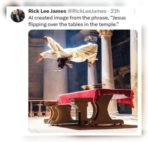 Jesus Flipping Over Tables