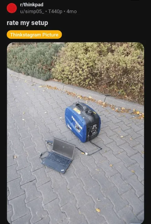 Outdoor Laptop Generator Setup