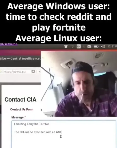 Average Linux User Contacts CIA