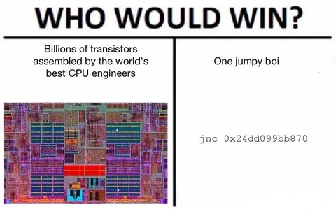 Billions of Transistors vs One Jump Boi