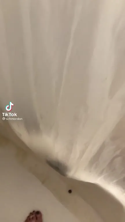 Вода за шторкой ванны