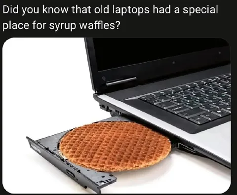 Old Laptop Syrup Waffle Slot