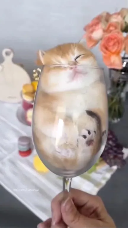 Котёнок в бокале