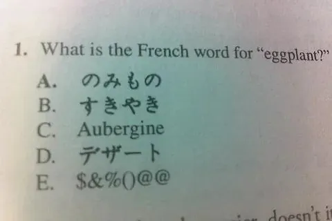 French Word for Eggplant Quiz
