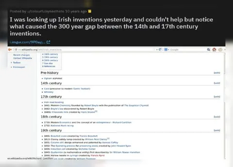 The 300-Year Irish Invention Gap