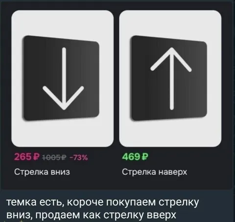 Покупаем стрелку вниз, продаём вверх