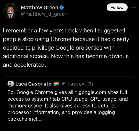 Chrome Privileges Google Properties