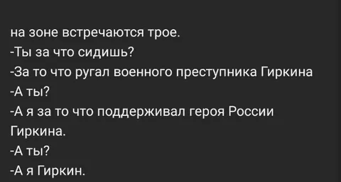 Трое на зоне и Гиркин