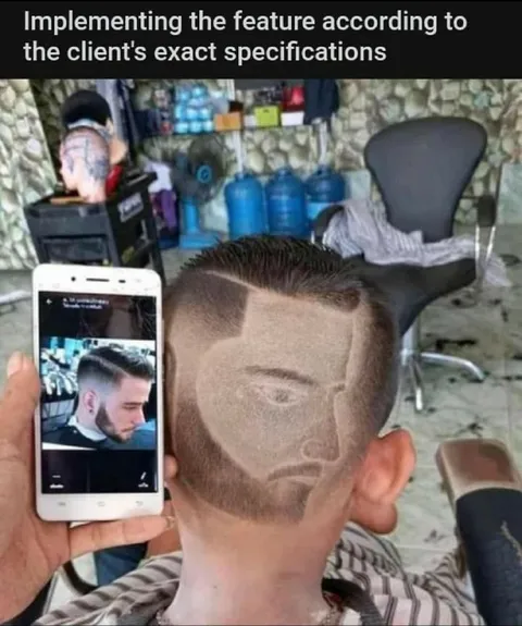 Client's Exact Haircut Specifications