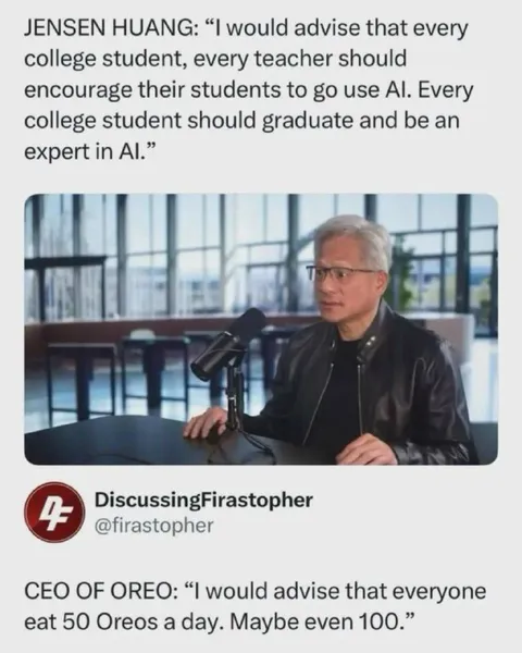 Jensen Huang Oreo Advice Parody