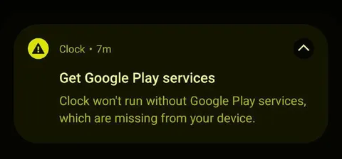 Clock Needs Google Play Services