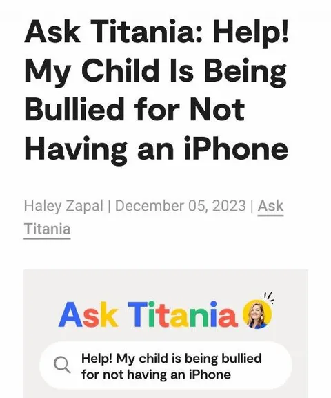 Child Bullied Without an iPhone